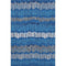 5' X 8' Navy Blue Ivory And Gray Striped Washable Area Rug With UV Protection