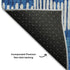 9' X 12' Navy Blue Ivory And Gray Striped Washable Area Rug With UV Protection