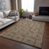 9' X 12' Brown And Ivory Geometric Washable Area Rug With UV Protection