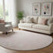 8' Pink And Ivory Geometric Washable Round Rug With UV Protection