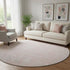 8' Pink And Ivory Geometric Washable Round Rug With UV Protection