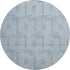 8' Sky Blue And Ivory Geometric Washable Round Rug With UV Protection