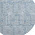 8' Sky Blue And Ivory Geometric Washable Round Rug With UV Protection