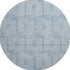 8' Sky Blue And Ivory Geometric Washable Round Rug With UV Protection