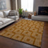 9' X 12' Terra Cotta And Ivory Geometric Washable Area Rug With UV Protection