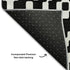 8' Black And Ivory Geometric Washable Round Rug With UV Protection