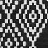 8' Black And Ivory Geometric Washable Round Rug With UV Protection