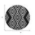 8' Black And Ivory Geometric Washable Round Rug With UV Protection