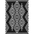 9' X 12' Black And Ivory Geometric Washable Area Rug With UV Protection