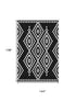 9' X 12' Black And Ivory Geometric Washable Area Rug With UV Protection