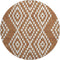 8' Terra Cotta And Ivory Geometric Washable Round Rug With UV Protection