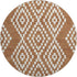8' Terra Cotta And Ivory Geometric Washable Round Rug With UV Protection