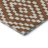8' Terra Cotta And Ivory Geometric Washable Round Rug With UV Protection