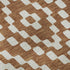 8' Terra Cotta And Ivory Geometric Washable Round Rug With UV Protection