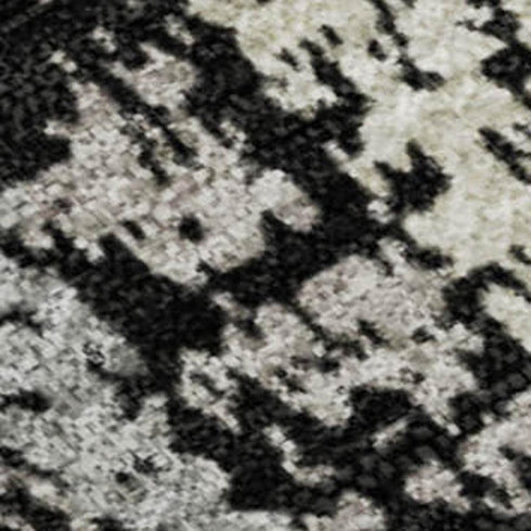 8' X 10' Black Beige And Gray Striped Washable Area Rug With UV Protection