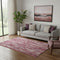 5' X 8' Blush And Ivory Striped Washable Area Rug With UV Protection