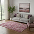 5' X 8' Blush And Ivory Striped Washable Area Rug With UV Protection