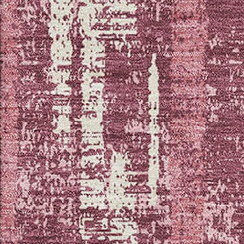 8' X 10' Blush And Ivory Striped Washable Area Rug With UV Protection