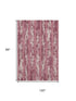 8' X 10' Blush And Ivory Striped Washable Area Rug With UV Protection
