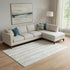 9' X 12' Ivory And Beige Striped Washable Area Rug With UV Protection