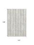 9' X 12' Ivory And Beige Striped Washable Area Rug With UV Protection