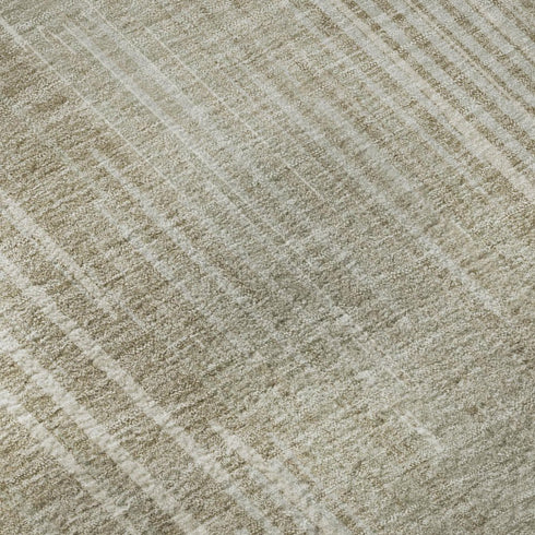5' X 8' Beige And Taupe Striped Washable Area Rug With UV Protection