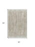 5' X 8' Beige And Taupe Striped Washable Area Rug With UV Protection