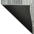 8' X 10' Gray And Silver Striped Washable Area Rug With UV Protection
