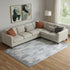 8' X 10' Gray And Silver Striped Washable Area Rug With UV Protection