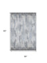 8' X 10' Gray And Silver Striped Washable Area Rug With UV Protection