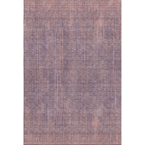 5' X 8' Mauve And Plum Striped Washable Area Rug With UV Protection