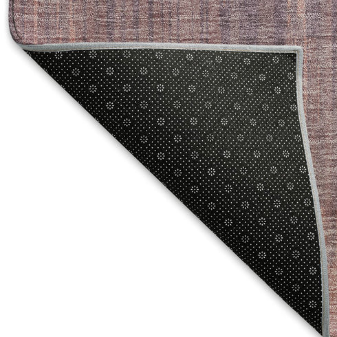 5' X 8' Mauve And Plum Striped Washable Area Rug With UV Protection