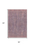 5' X 8' Mauve And Plum Striped Washable Area Rug With UV Protection