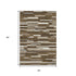 5' X 8' Brown And Ivory Striped Washable Area Rug With UV Protection