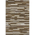 5' X 8' Brown And Ivory Striped Washable Area Rug With UV Protection