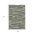 9' X 12' Olive Green Ivory And Gray Striped Washable Area Rug With UV Protection