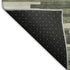 9' X 12' Olive Green Ivory And Gray Striped Washable Area Rug With UV Protection