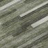 9' X 12' Olive Green Ivory And Gray Striped Washable Area Rug With UV Protection
