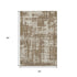 5' X 8' Brown And Beige Abstract Washable Area Rug With UV Protection