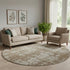 8' Brown And Beige Abstract Washable Round Rug With UV Protection