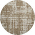 8' Brown And Beige Abstract Washable Round Rug With UV Protection