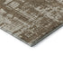 8' Brown And Beige Abstract Washable Round Rug With UV Protection