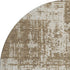 8' Brown And Beige Abstract Washable Round Rug With UV Protection