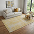 5' X 8' Gold And Beige Abstract Washable Area Rug With UV Protection