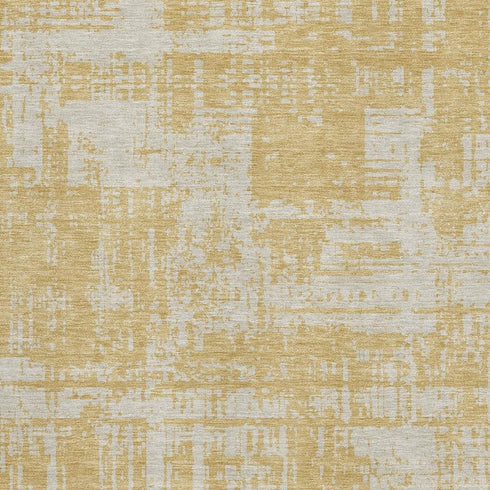 5' X 8' Gold And Beige Abstract Washable Area Rug With UV Protection