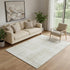 5' X 8' Ivory And Beige Abstract Washable Area Rug With UV Protection