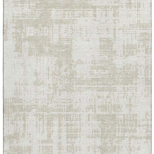 5' X 8' Ivory And Beige Abstract Washable Area Rug With UV Protection