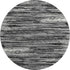 8' Black And Ivory Striped Washable Round Rug With UV Protection