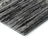 8' Black And Ivory Striped Washable Round Rug With UV Protection