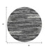 8' Black And Ivory Striped Washable Round Rug With UV Protection